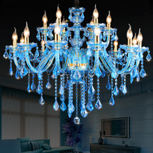 蓝色吊灯漫咖啡厅灯KTV网咖装饰吊灯餐厅彩色水晶灯创意艺术灯具