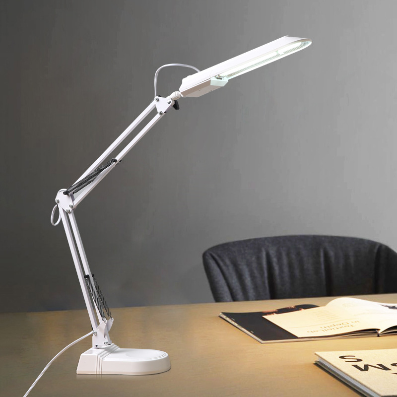 led护眼台灯荧光灯管台灯学习办公装饰美式长臂夹子鸭嘴桌面台灯