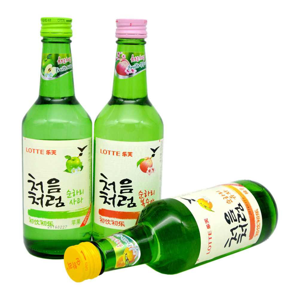 韩国初饮初乐苹果味配制酒360ml 进口食品 烧酒 夏季酒水饮料