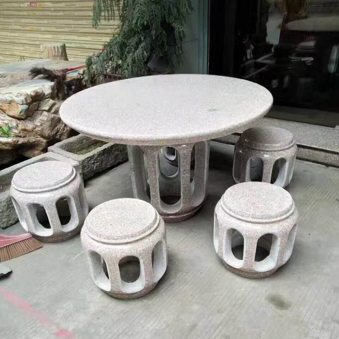 福建石桌石凳生产厂家庭院户外园林石雕仿古桌椅圆鼓凳定做老物件