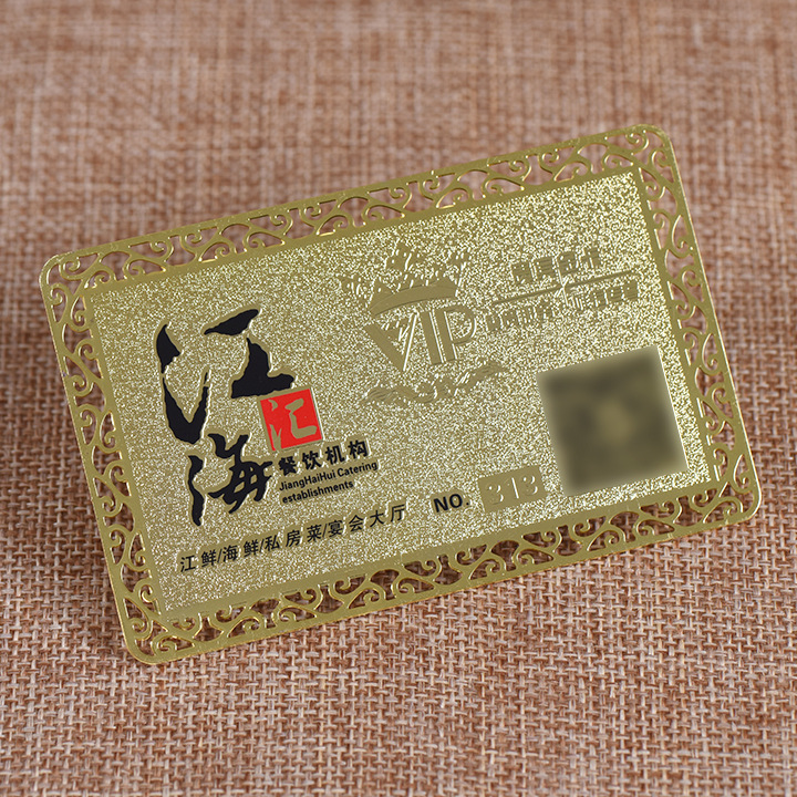 6万张供应不锈钢腐蚀上色工艺品金属卡片 镂空腐蚀vip会员卡片定制