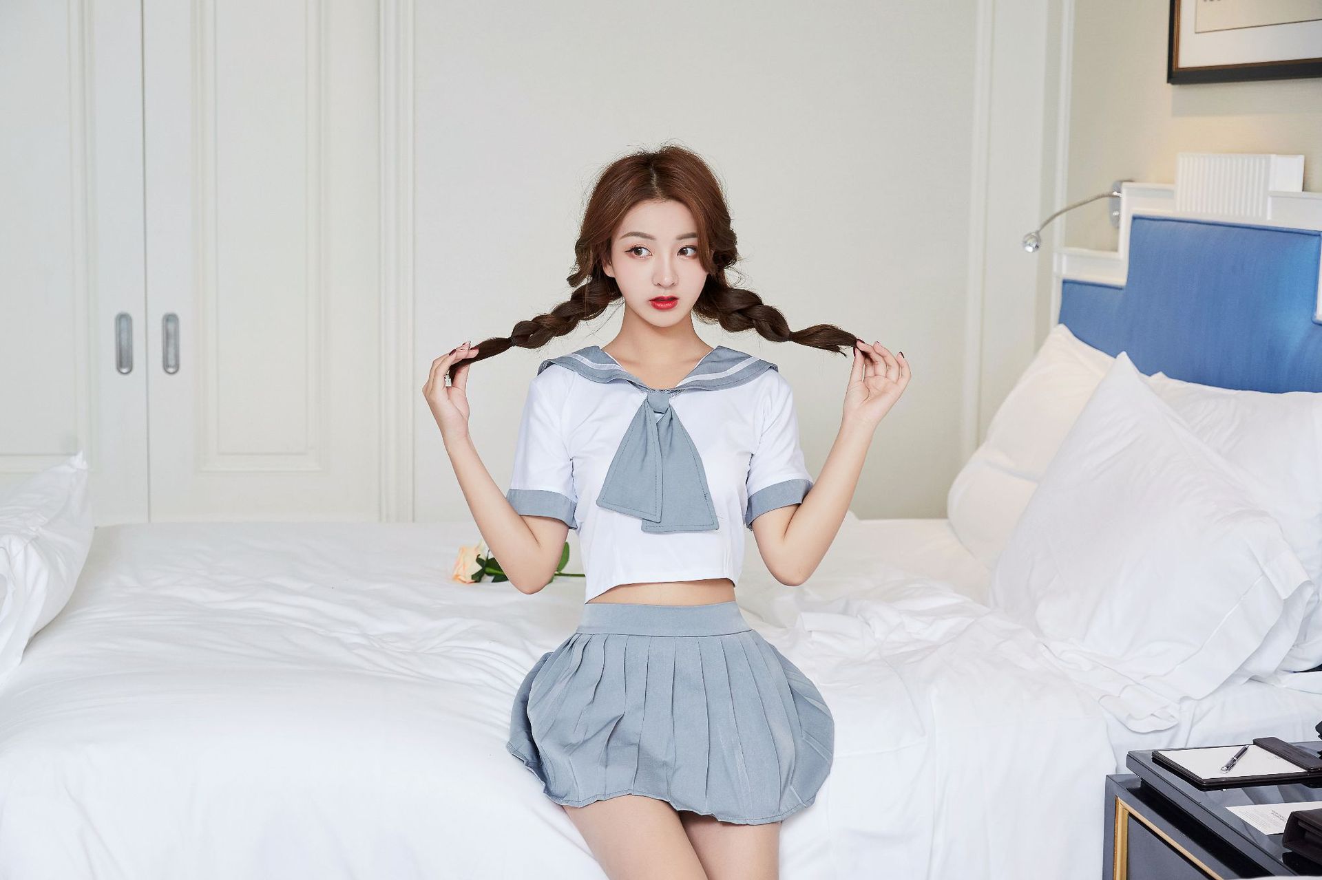 情趣内衣 制服诱惑套装清纯可爱分体学生装大码女性感水手服a-164