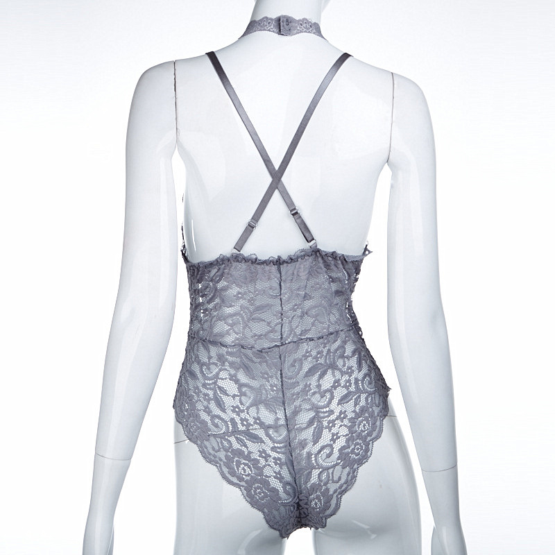 欧美情趣内衣性感开档露乳免脱情趣睡衣透明塑身蕾丝花边连体衣