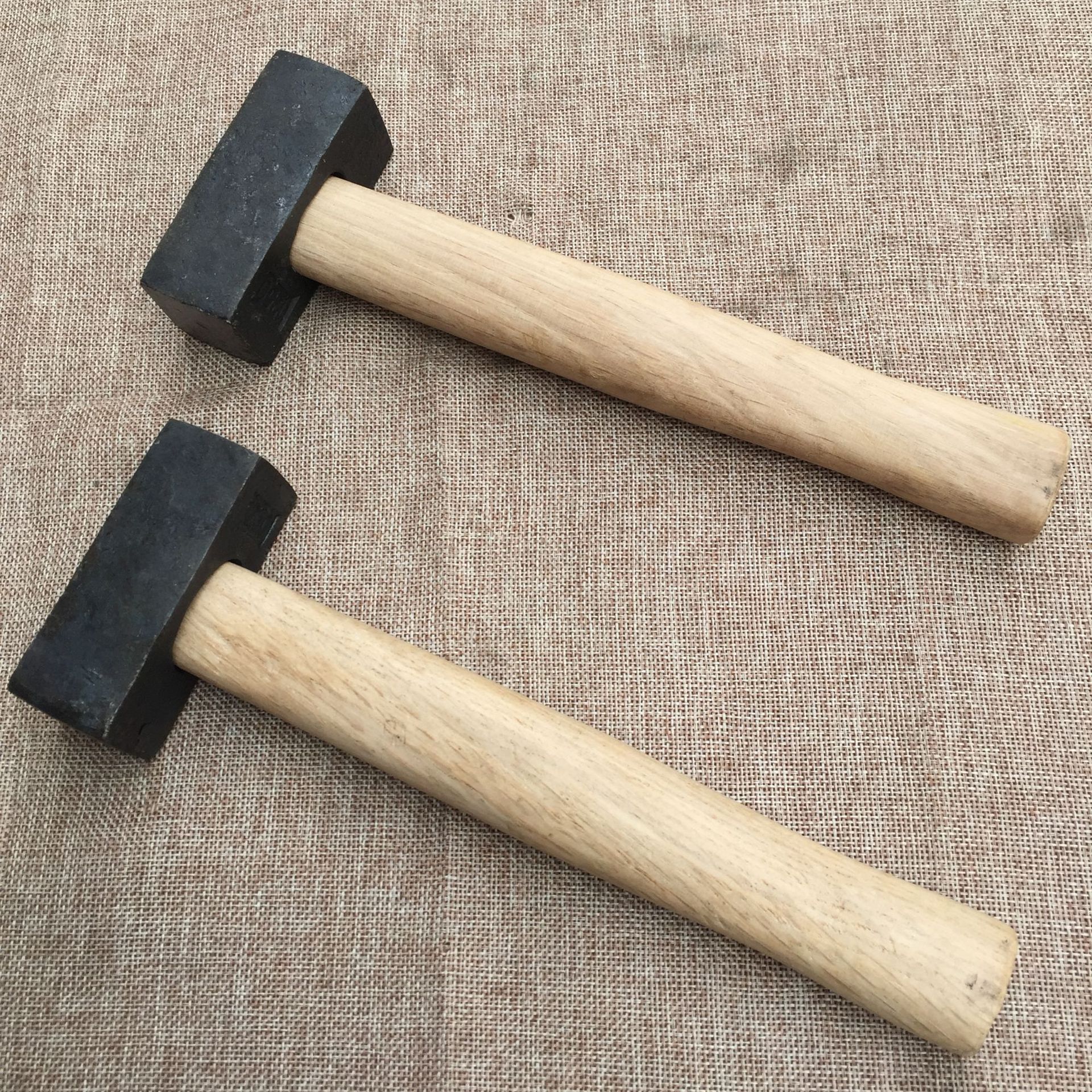 木柄锻打石工锤方头铁锤子八角锤石工锤羊角锤