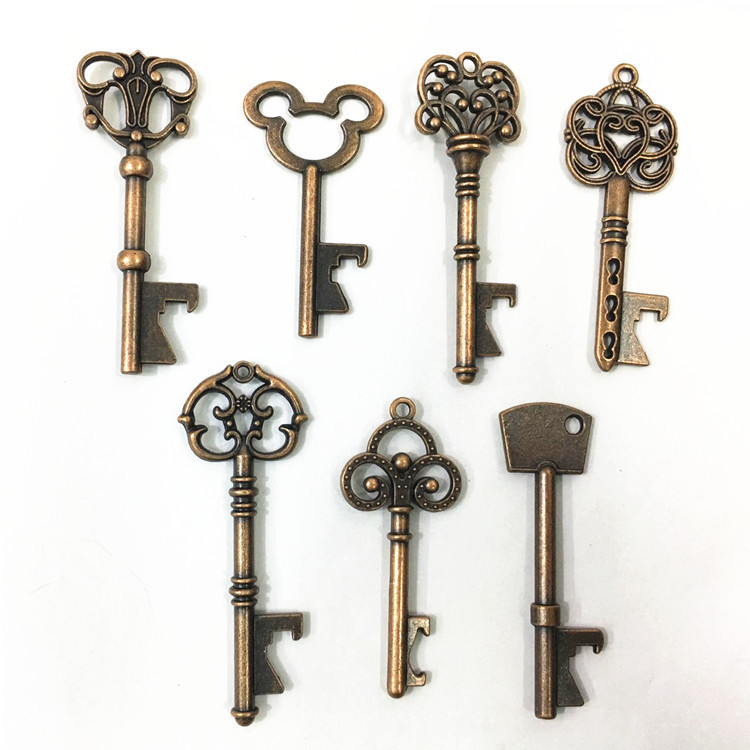 Factory Metal Key Beer Bottle Opener Antique Keychain Wedding Favors Gift 50 Pack