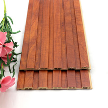 厂家批发生态木护墙板小长城pvc木塑板墙板仿木纹材料150小格栅板