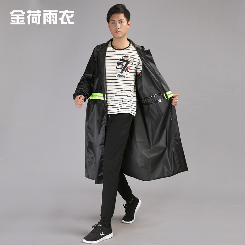 Jinhe Wholesale Reflective Poncho Take-out One-Piece Windbreaker Riding Labor Protection Oxford Cloth Adult Labor Protection Emergency Raincoat