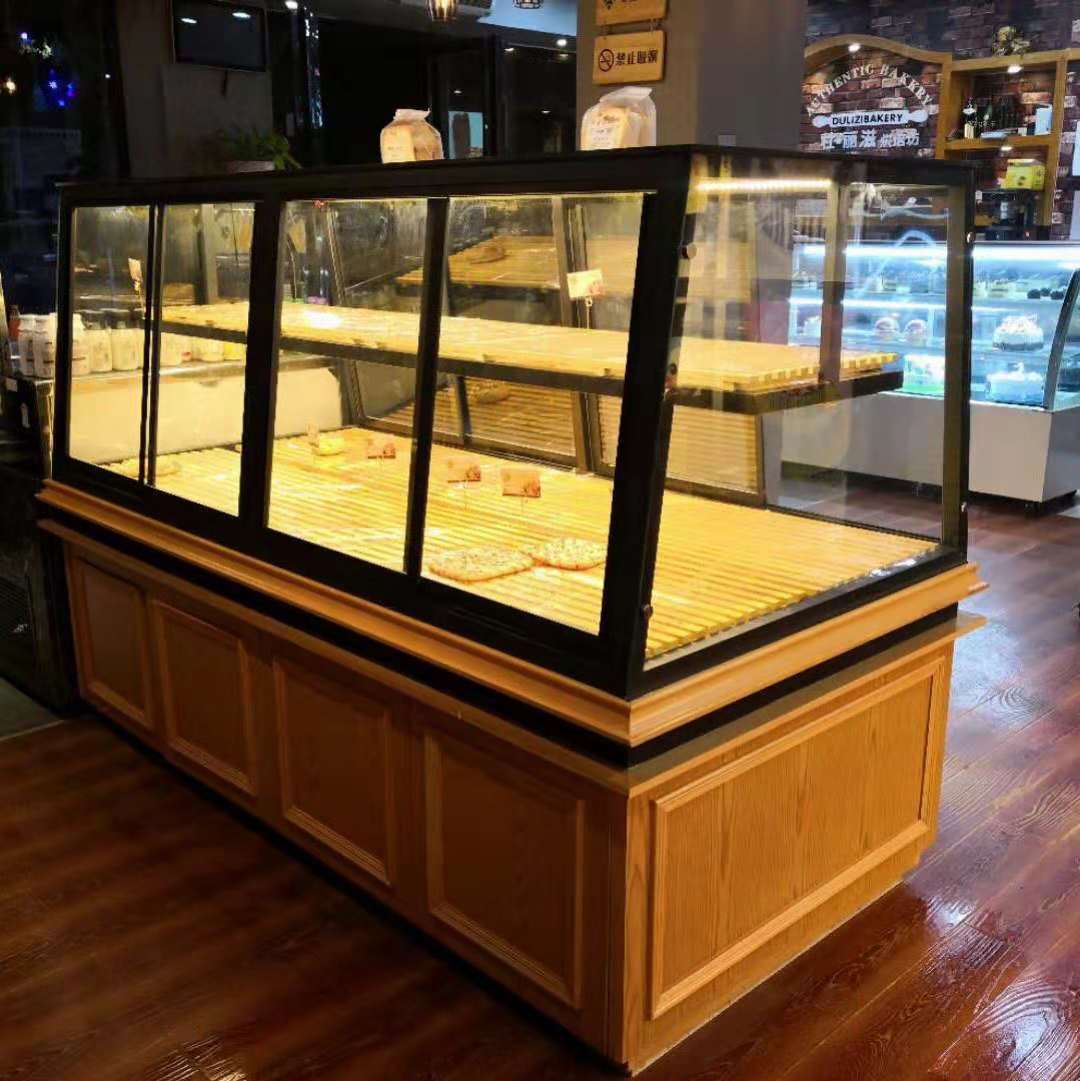 工厂直销实木铁艺面包展示柜 蛋糕柜台移门中岛柜烘焙货架可定制