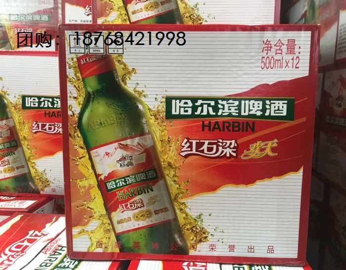 哈尔滨啤酒红石梁欢天版500ml*12瓶 浙江区域红石梁啤酒 仅团购