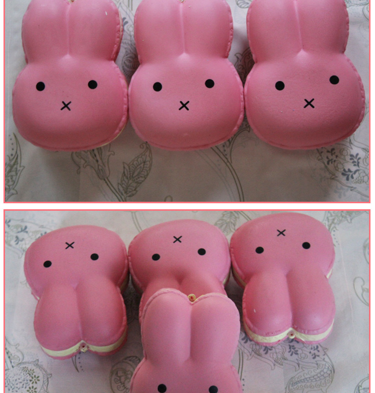 pu玩具批发 pu仿真慢回弹儿童解压玩具卡通马卡龙兔定制厂家直销