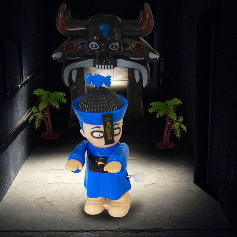 僵小白 小僵尸玩具 上链跳跳小僵尸 灯光音乐场景 儿童益智玩具