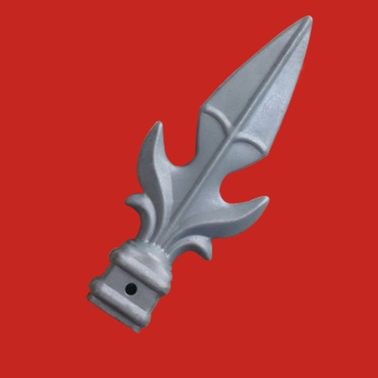 铁艺配件镀锌枪头矛尖方管堵头高177*57/25方口围栏护栏防扒尖头