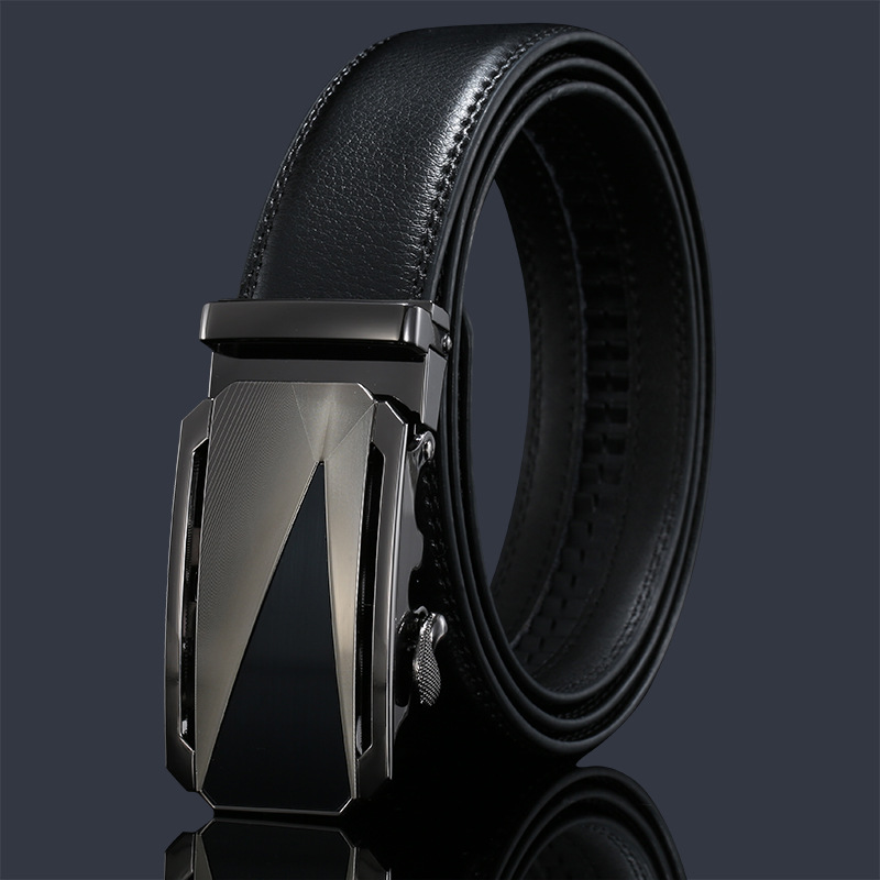 Manufacturer Belt Men's Wholesale Genuine Leather High-End Automatic Buckle Business Pure Cowhide Belt Men's Casual Men's Pant Belt