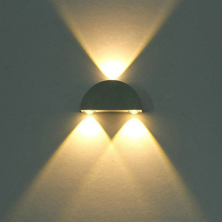 led半圆壁灯创意双头铝材灯走廊过道灯背景墙装饰灯酒店ktv效果灯