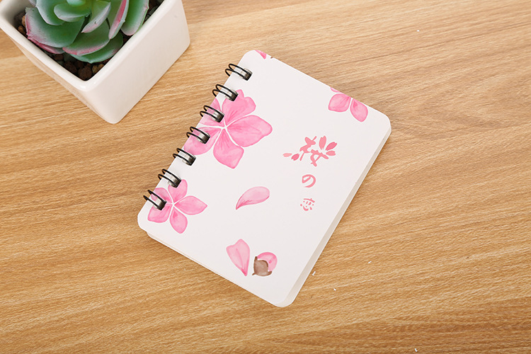粉色少女心笔记本学生口袋迷你线圈本日记本办公随手抄便携记事本