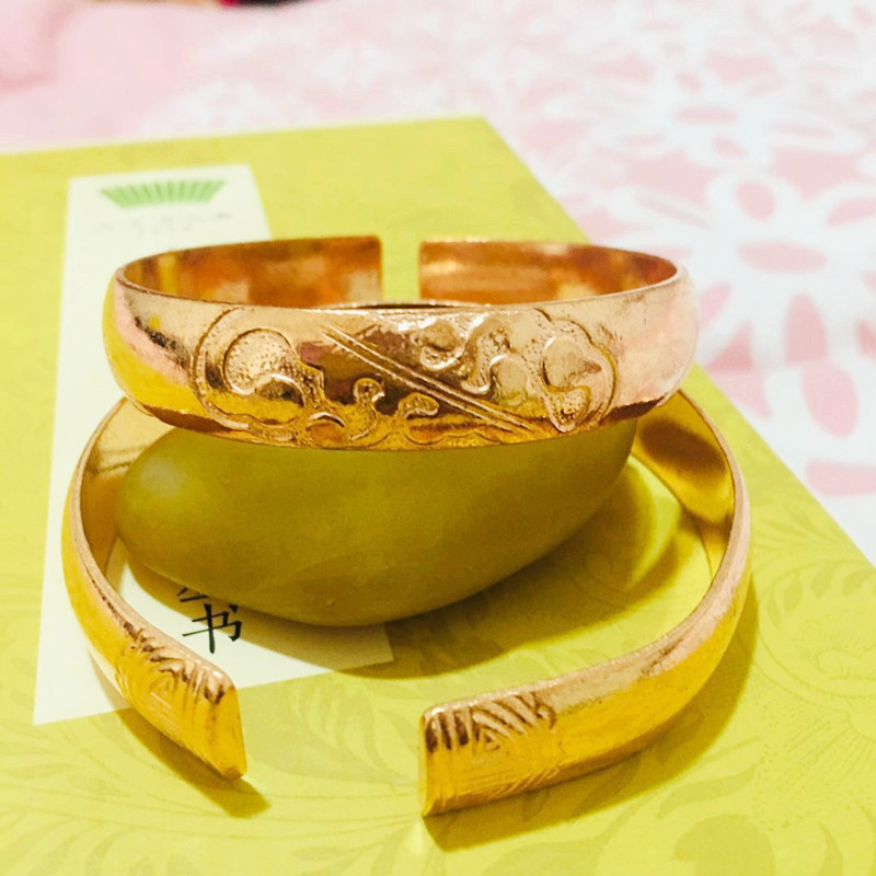 12mm纯铜手镯 龙凤手镯 梅花开口紫铜手镯 红铜手圈手镯 铜首饰厂