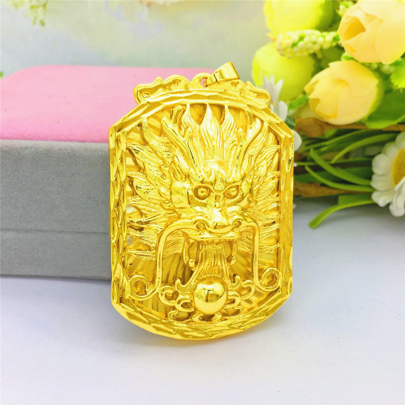 越南沙金 黄铜镀金深海大龙王吊坠 镀24k黄金 久不掉色 沙金饰品