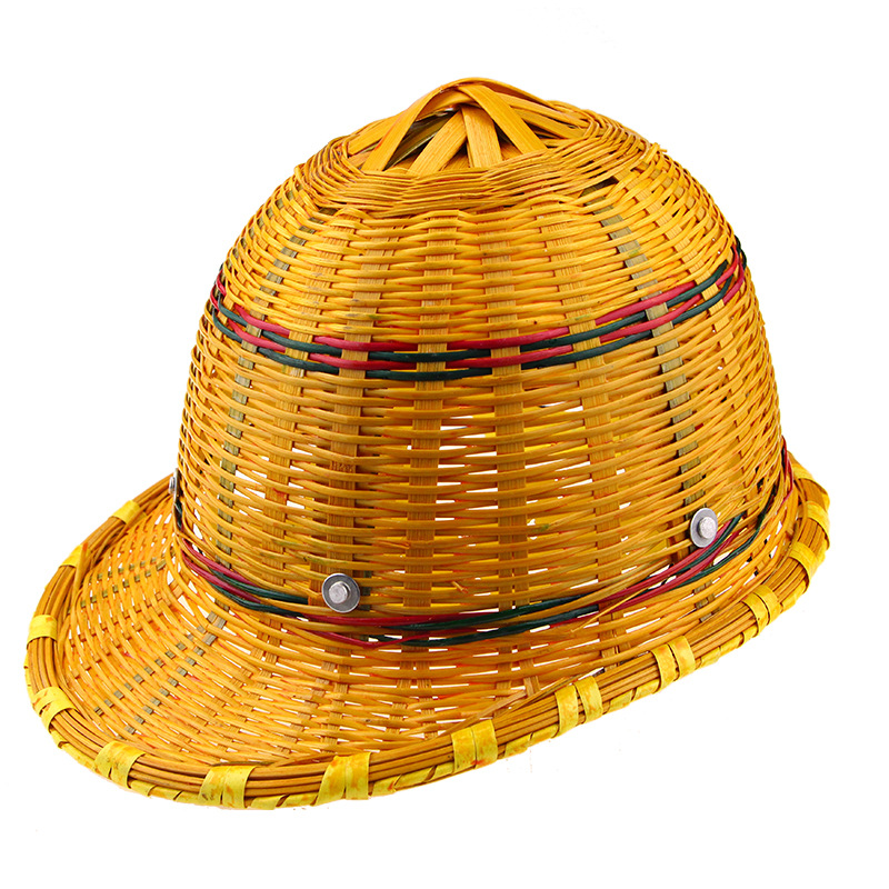 Safety Helmet Bamboo Hat Summer Construction Anti-Smashing Hat Bamboo Woven Worker Sun-Proof and Breathable Labor Protection Hat Wholesale