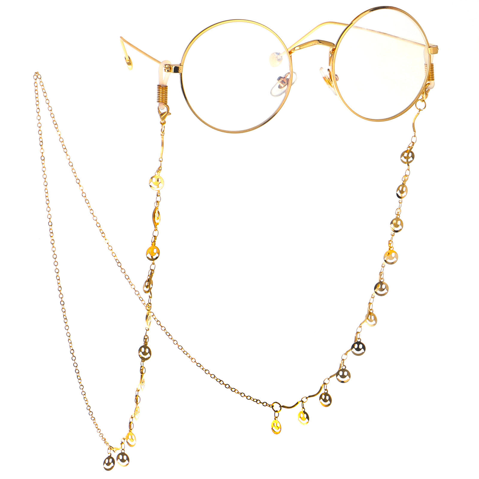 时尚链条金色 笑脸流苏 眼镜链 老花镜防丢链 速卖通 亚马逊
