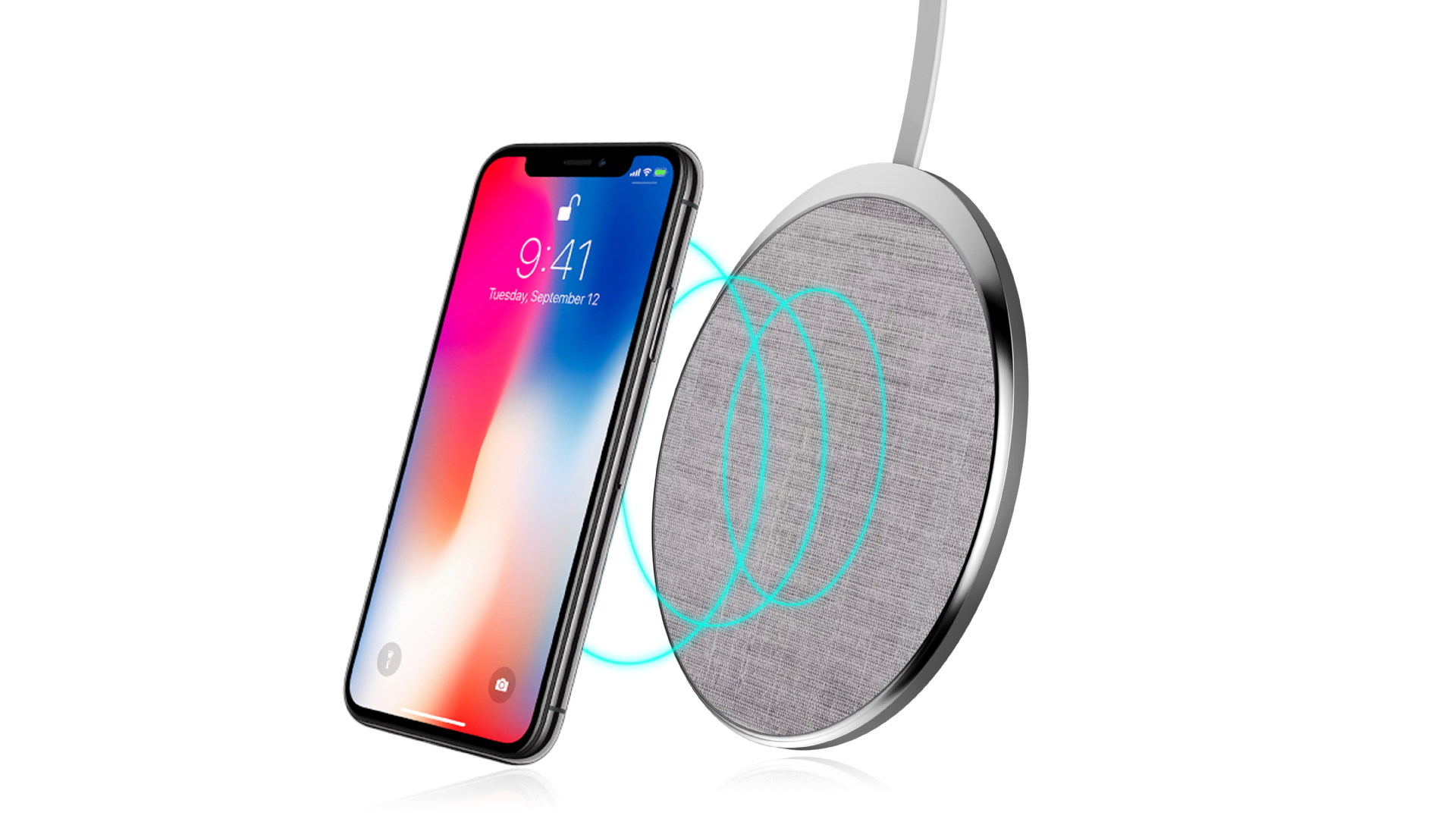 新款超薄桌面款锌合金无线快速充电器厂家直销私模现货销售qi标准