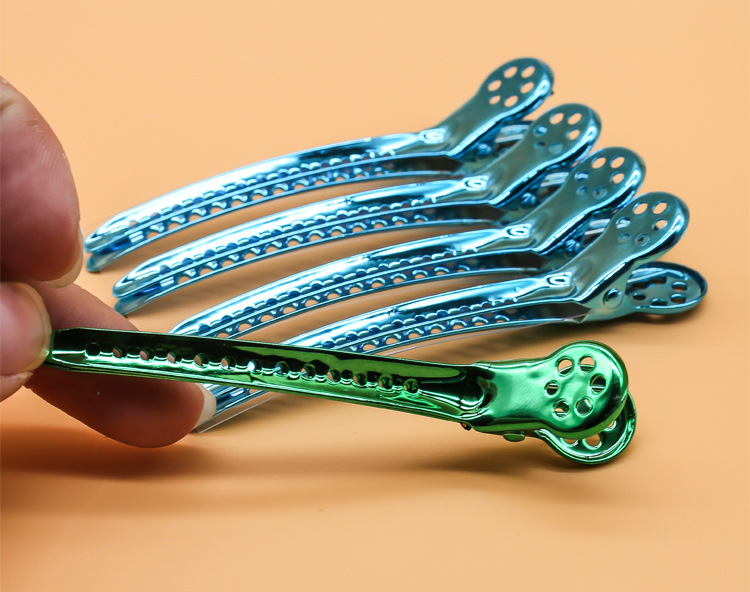 影楼美发夹子分区夹手推波纹夹彩色不锈钢彩钢夹高质量发夹彩钢夹