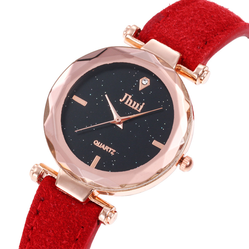 抖音同款女神手表 微商爆款满天星空女士学生清新复古文艺皮带表