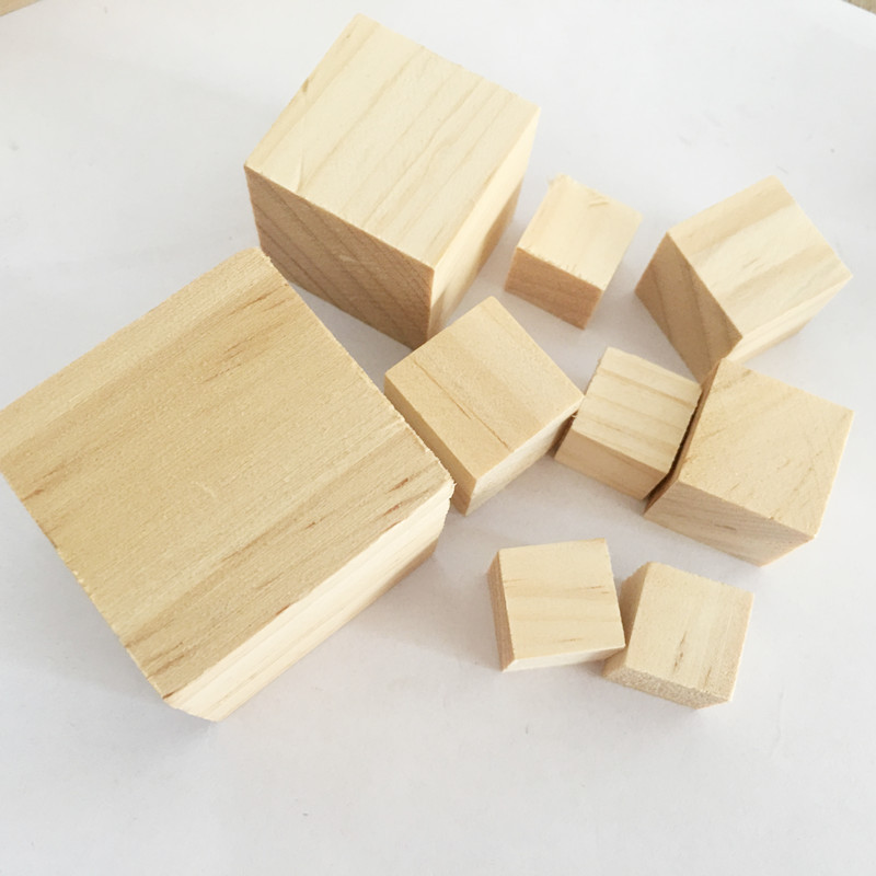 厂家现货 正方形松木块 儿童玩具积木块 数学教具方块 diy模型