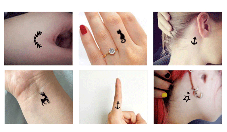 纹身贴印度海娜膏女男防水持久性感半永久小纹身模板图案无痛神器