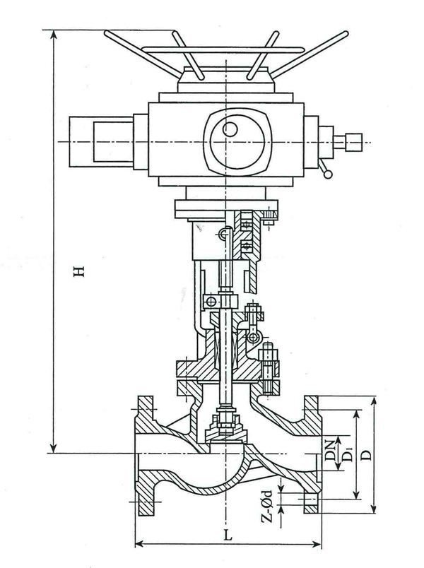电动一体化型铸钢法兰截止阀j941h-16cdn50电动截止阀dn50