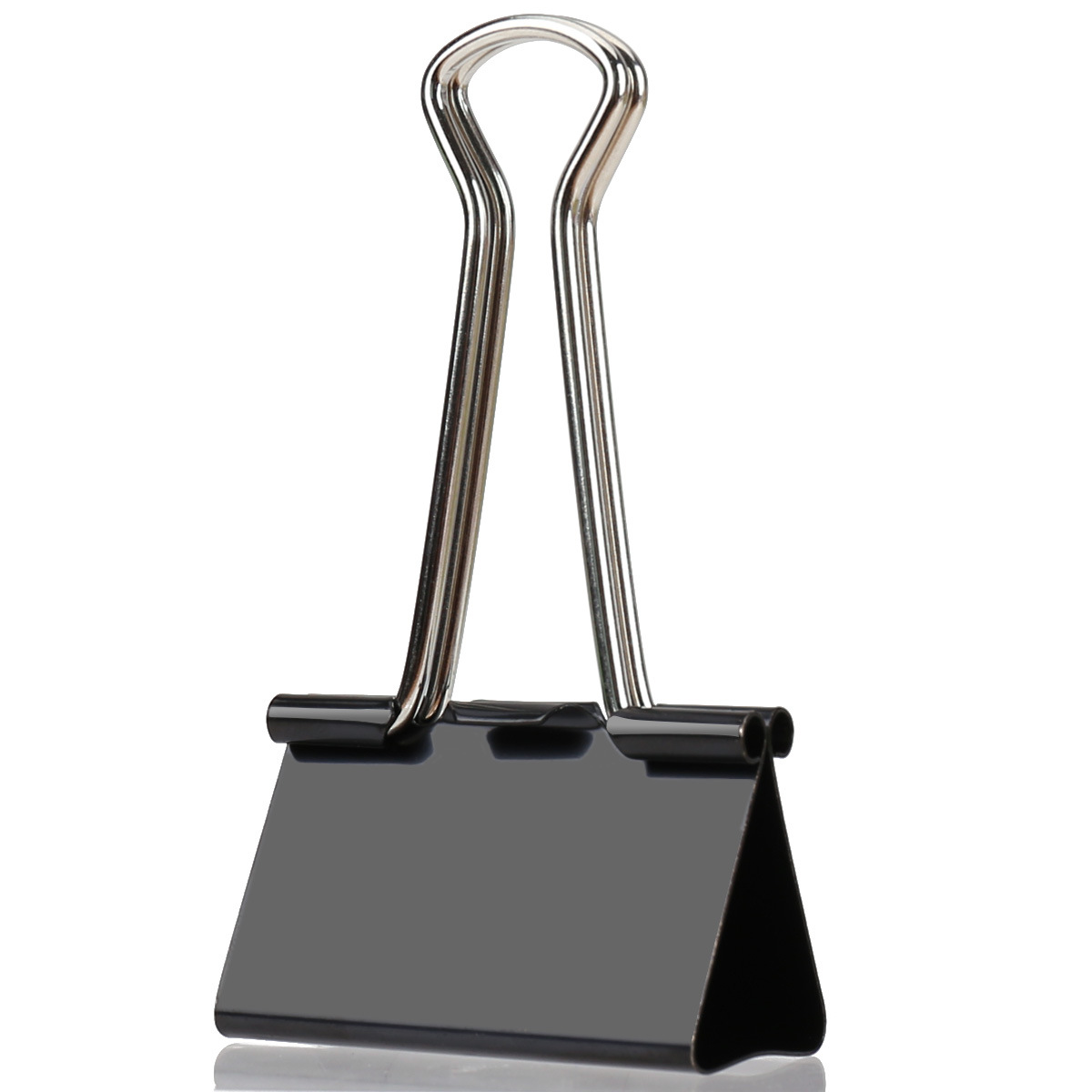 得力8562长尾夹黑色41mm大号u型夹装订票据夹2#金属燕尾夹24只