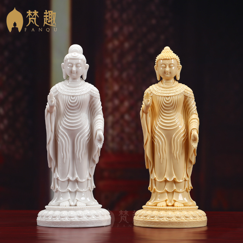梵趣 帝黄瓷佛像摆件 大师白瓷瓷雕艺术收藏品/ 释迦牟尼佛