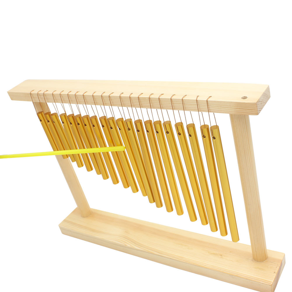 厂家批发 打击乐器20音风铃实木框架 实心铜管二十音风铃量大从优