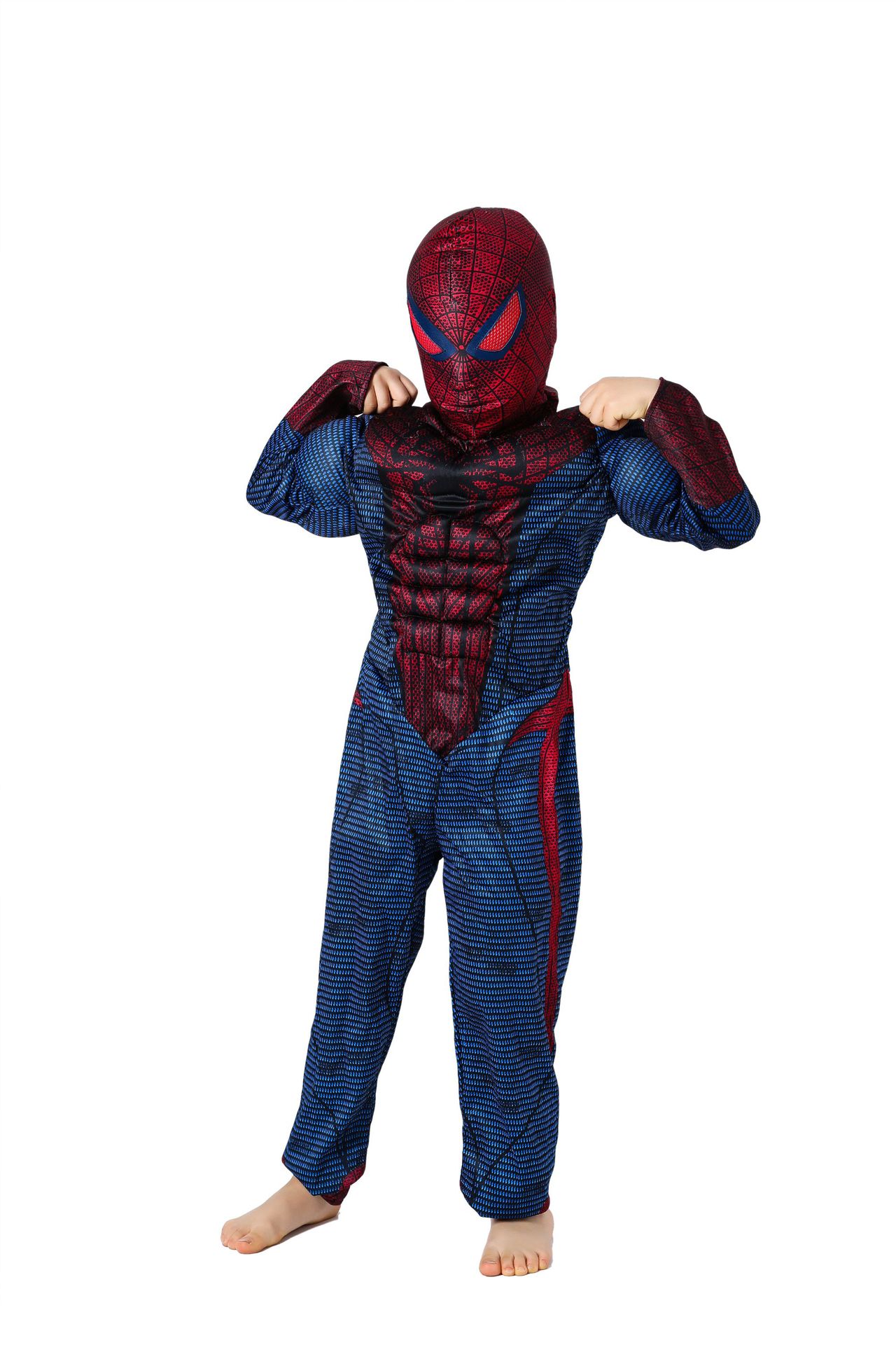 2018童装夏季新品超凡肌肉蜘蛛侠万圣节服装儿童表演服cosplay派_义乌