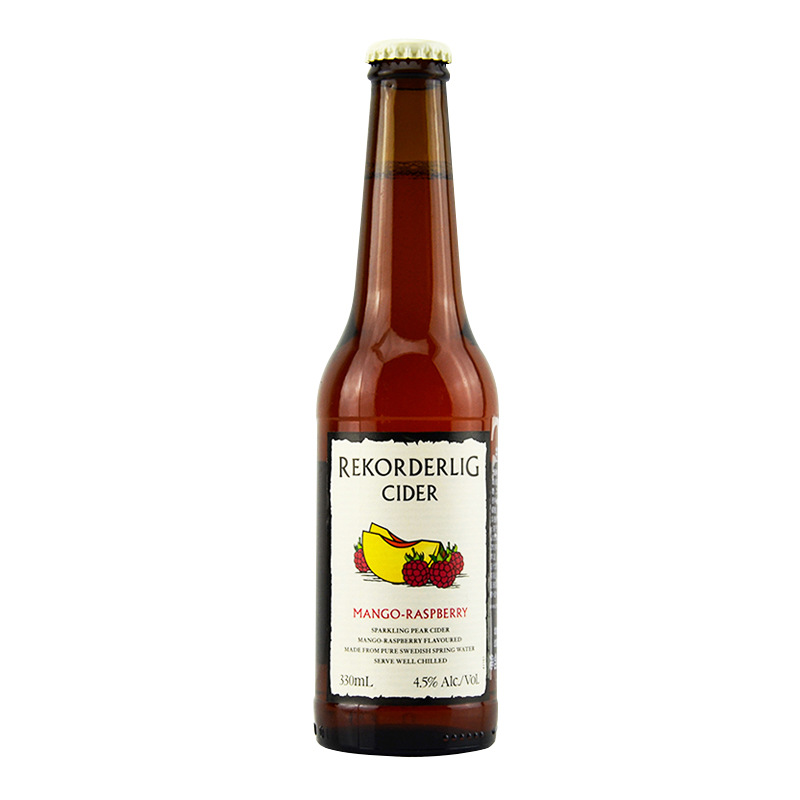瑞典进口西打酒 瑞可德林芒果树莓味西打啤酒330ml*24瓶整箱
