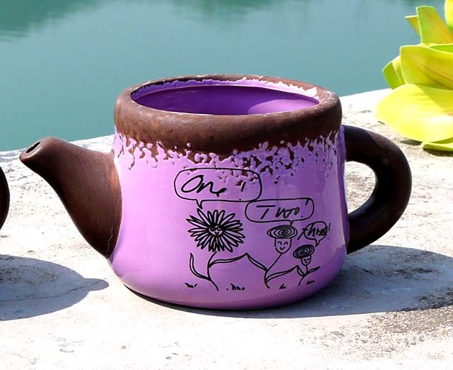 清库创意多肉植物花盆zakka杂货家居装饰欧式茶壶陶瓷花盆ly14