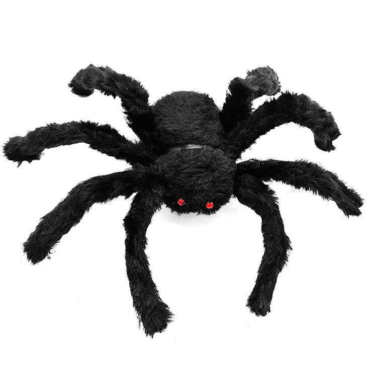 c756仿真蜘蛛毛绒公仔万圣节派对装饰蜘蛛毛绒玩具万圣节蜘蛛玩偶