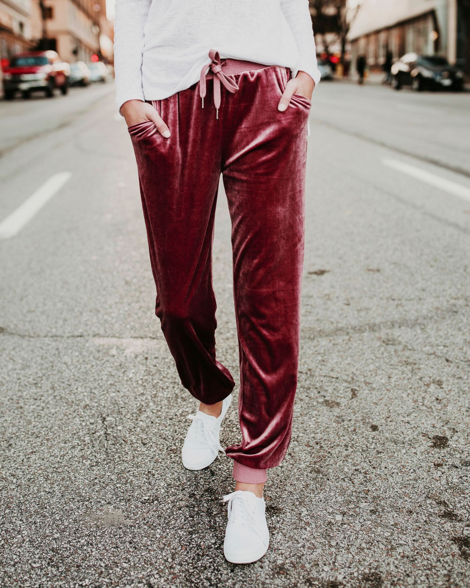 亚马逊速卖通2018新款女 系带松紧腰扎脚裤 简约时尚纯色休闲长裤