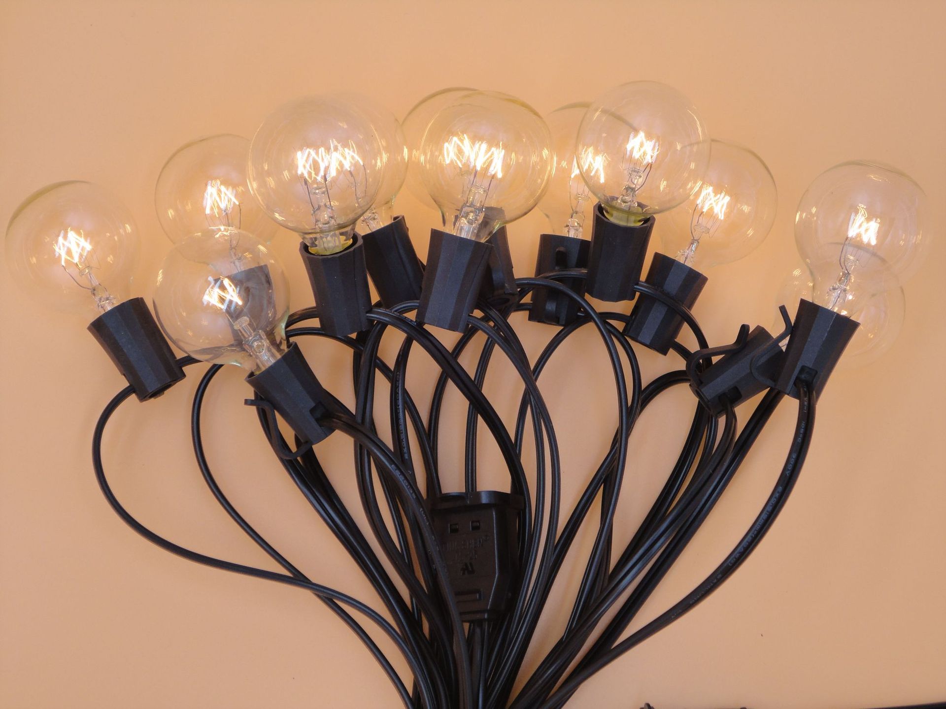 g40灯串青光钨丝灯泡多棱外形220v25灯欧规灯串