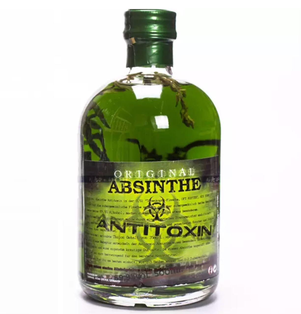 绿魔苦艾酒 德国原瓶进口洋酒 绿绿骷髅头烈酒含苦艾草500ml 89.