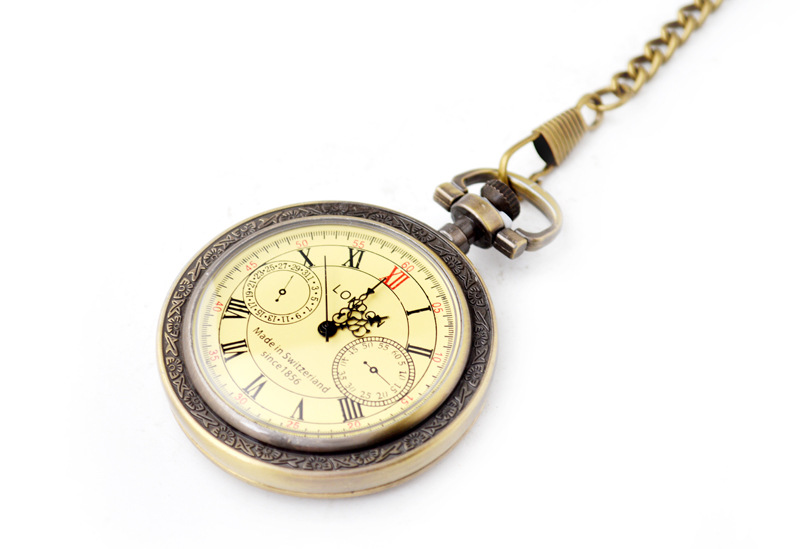 博时雅现货怀表批发休闲风伦敦复古怀表男女通用无盖石英怀表