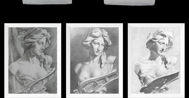 大琴女素描石膏像写生美术石膏人物头像静物美术教室基础绘画教具