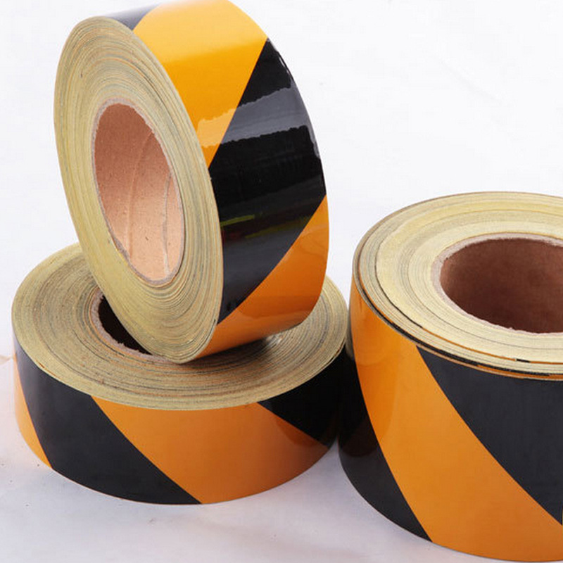 电线杆防撞膜 电力红白黄黑反光膜 警示贴 电杆防撞警示反光膜