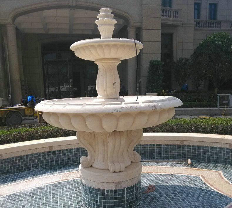 户外石材景观喷泉 庭院流水别墅石雕雕塑 花岗岩喷泉装饰摆件