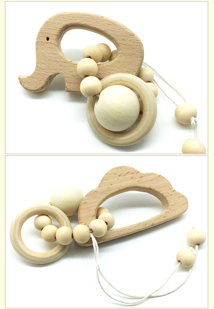 木质磨牙棒 婴幼儿磨牙棒 榉木动物 大象磨牙棒 咬咬乐
