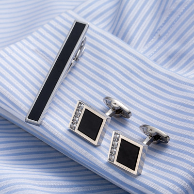 高质量套装袖扣领带夹 精致镶钻袖钉 优质新郎礼服配饰袖口夹子22