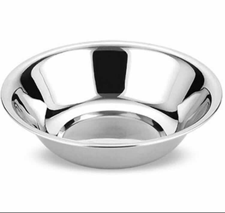 08特厚不锈钢马斗 小吃碟干果盆 窄脚盆 汤盆码斗汤碗餐盆直销