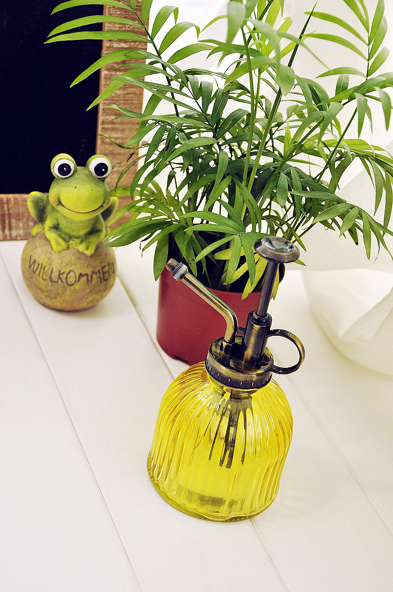 彩色条纹玻璃喷壶 创意zakka玻璃洒水壶