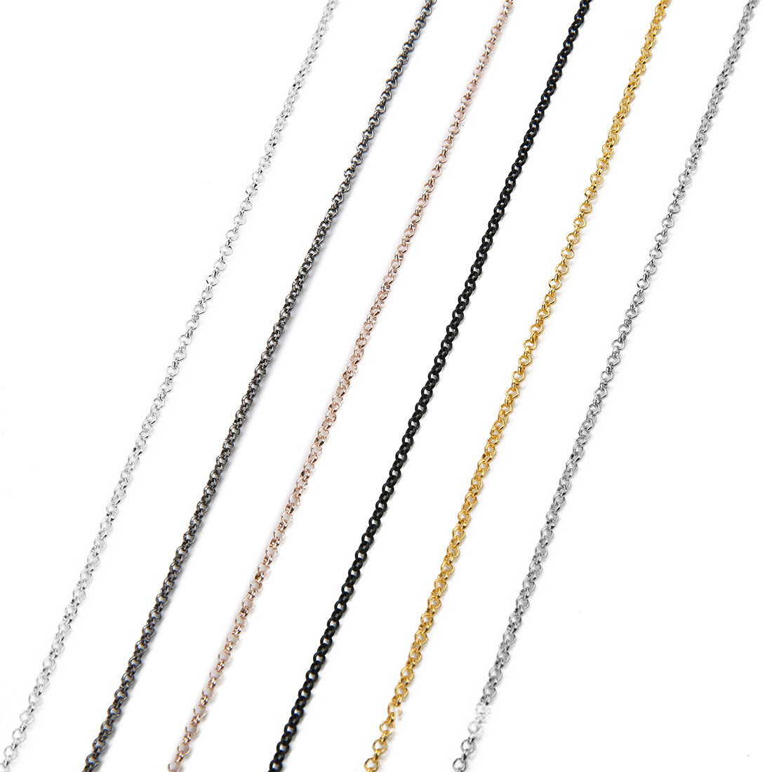 10码/卷 跨境亚马逊圆o形项链链条 diy饰品配件项链铁o字链批发