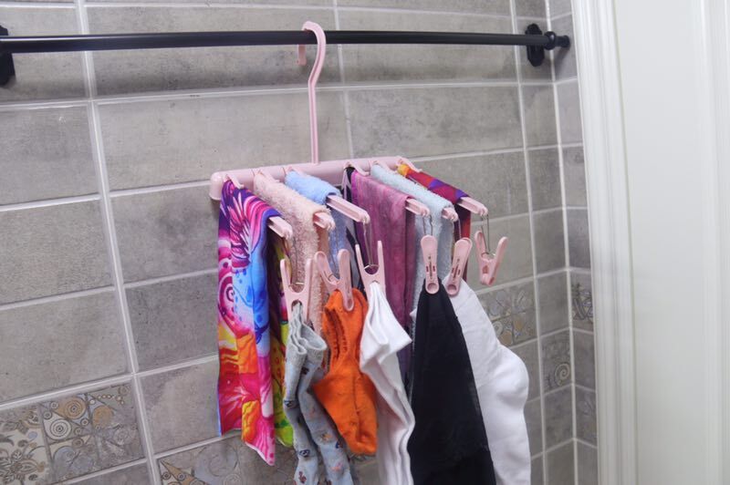 小型挂式晾晒架 折叠旅行宿舍 裤架毛巾内衣袜子晾衣架 收纳夹子