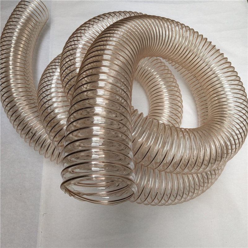 专供耐磨pu钢丝伸缩软管工业真空除尘通风管透明高压pu软管厂家